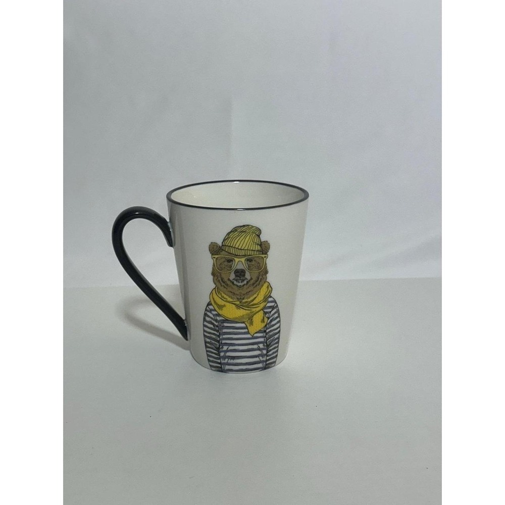 Signature Housewares ~ Hipster Animal Coffee Mug 16.5 oz ~ Bear with Eyeglasses